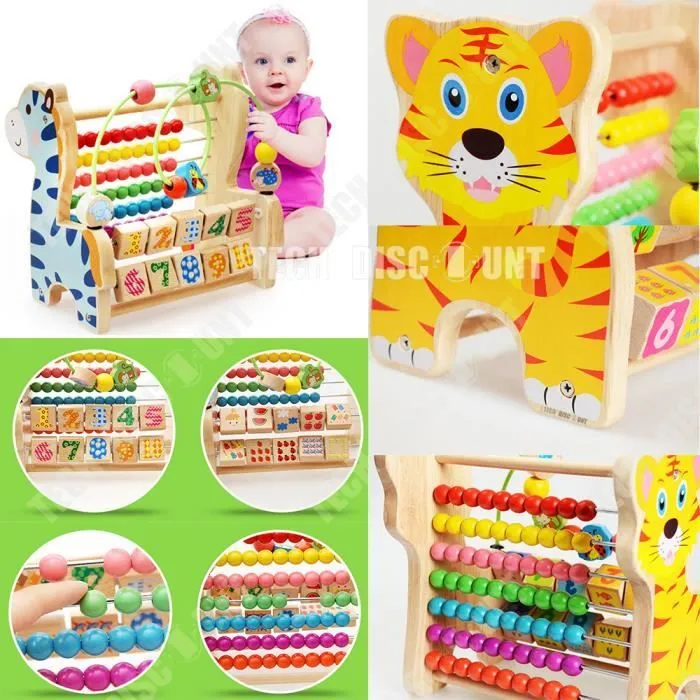 TD® Jouet enfants bébé apprentissage ludique amuser développement jeux cadeau créatif éducatif instructif chiffres compter en bois s-3