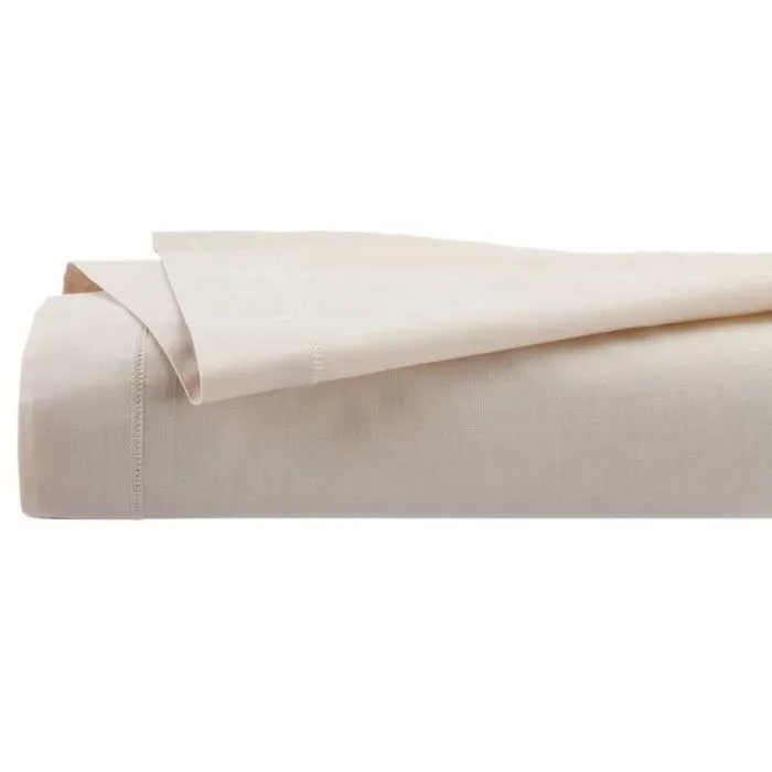 Drap Plat 2 Personnes "Percale" 240x290cm Beige Lin-1