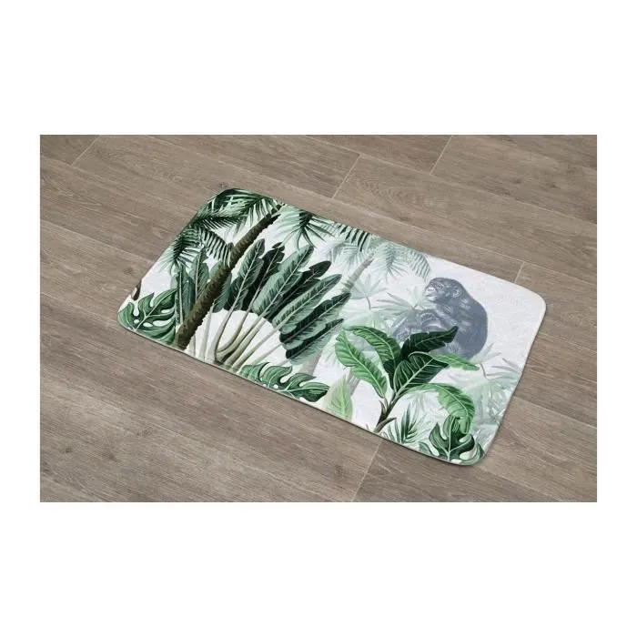 TENDANCE - Tapis de salle de bain en Microfibre 45 x 75 cm déco Bonobo-1