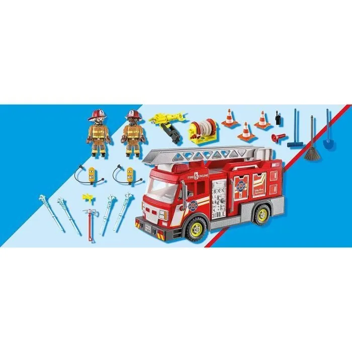 PLAYMOBIL - 71233 - City Action - Camion de pompiers avec grande échelle-7