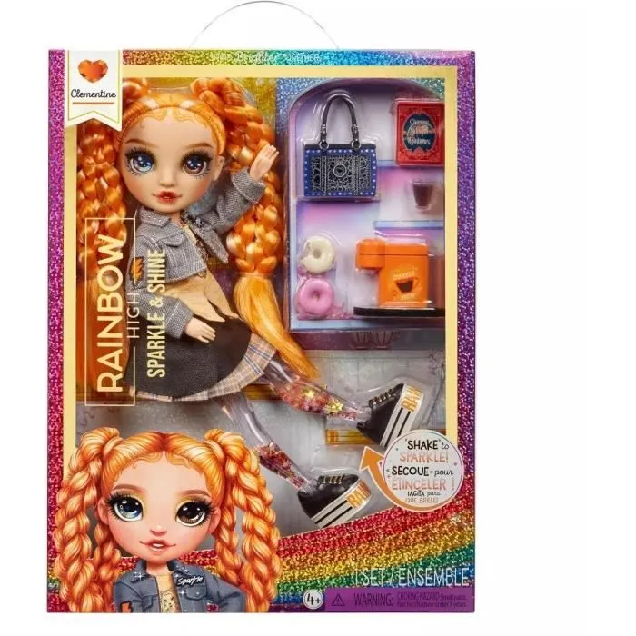 Rainbow High - Sparkle & Shine - Poupée mannequin de 27cm - Orange - Jambes avec liquide pailletés - Dès 4ans-0