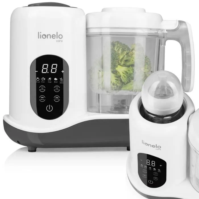 Robot bébé cuiseur mixeur pour bébé - LIONELO BabyMenu - Livre de recettes avec menus - Cuisine à la vapeur - Mélange des aliments-0