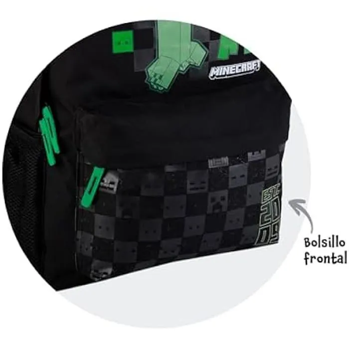 Sac à dos - TOYBAGS - Minecraft - 42 x 31 x 13,5 cm - Scolaire - Mixte Enfant - Noir-1
