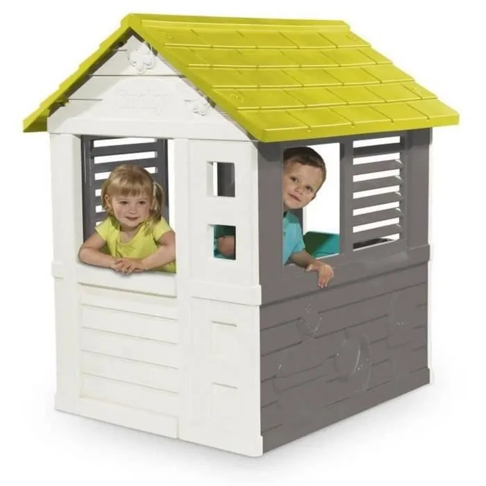 Maison Jolie Maison - SMOBY - 1 portillon + 2 fenêtres - Anti-UV - 98x110x127 cm - Fabriqué en France-1