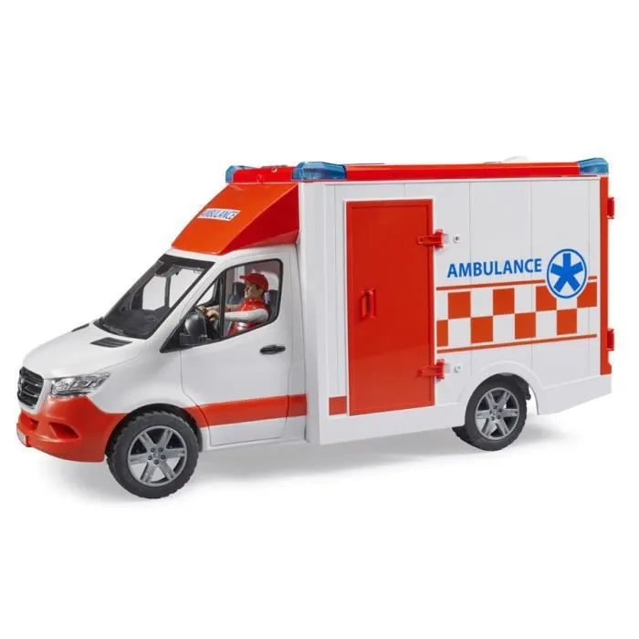 Ambulance MB Sprinter avec conducteur et module son et lumière - Bruder - 02676-2
