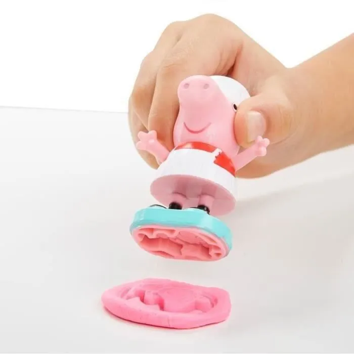 Play-Doh Peppa et le camion de glaces - Figurines Peppa et George et 5 pots de pâte à modeler - Les héros-4