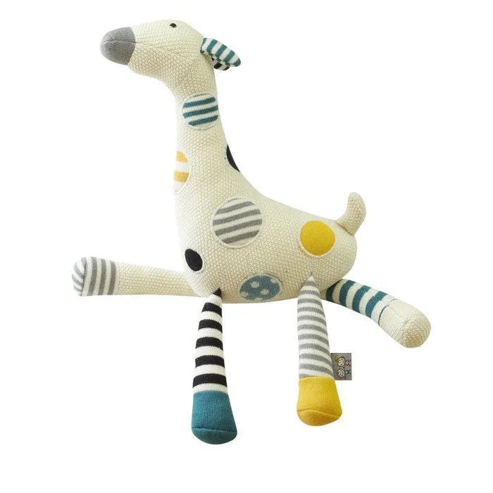 Peluche - SEVIRA KIDS - Girafe en tricot - Rose - Bébé - 38 cm x 19 cm-0