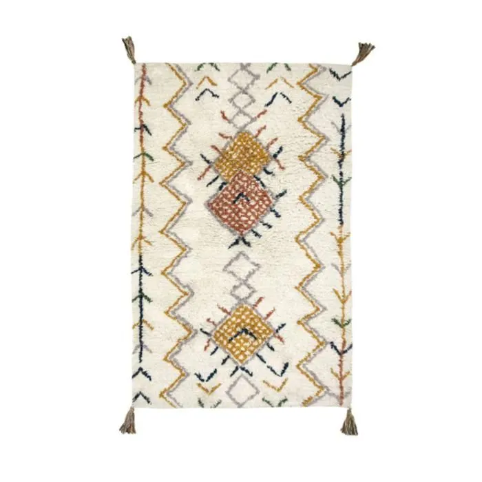 Tapis - NATTIOT - Trishna - Motifs berbères naturel / jaune - 110x160 cm - Intérieur-3