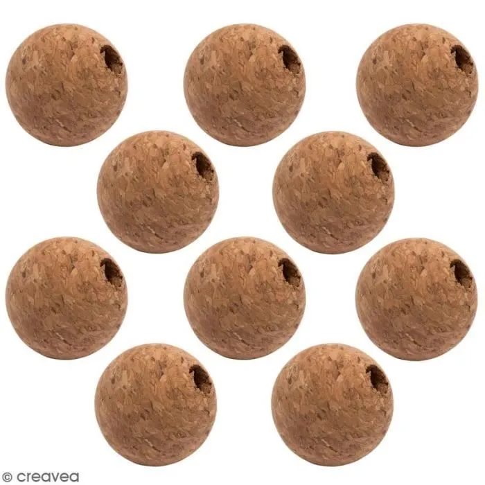 Perle en liège - 20 mm - 10 pcs-0