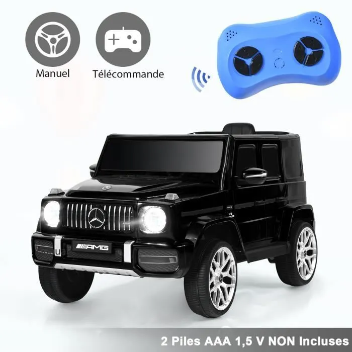 Voiture électrique Mercedes-Benz G63 pour enfants - COSTWAY - Noir - 2 moteurs - Télécommande-2