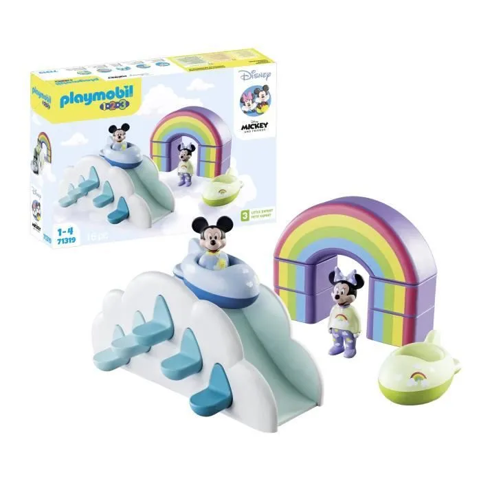 PLAYMOBIL 1.2.3 - Maison des nuages de Mickey et Minnie - Disney - 16 pièces-2