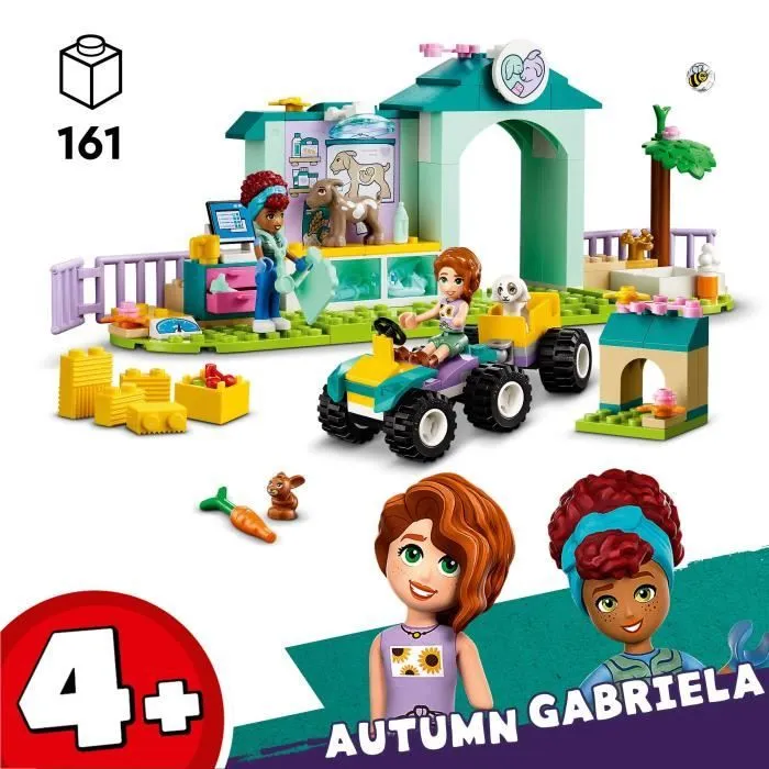 LEGO® 42632 Friends La Clinique Vétérinaire des Animaux de la Ferme, Jouet avec 2 Figurines et 3 Animaux, Cadeau Enfants-1
