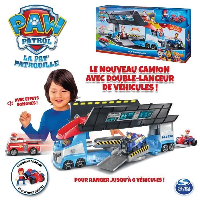 Camion Pat Patrouilleur 2.0 - SPIN MASTER - Quartier général mobile - Double-lanceur de véhicules-3