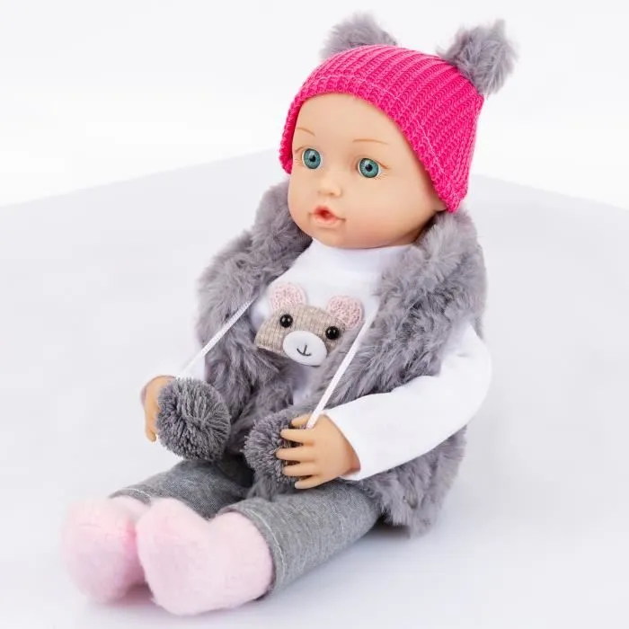 Poupée Bébé - Kinderplay - Modèle KP4840 - 35 cm - Poupée qui parle - Vêtements lavables-3