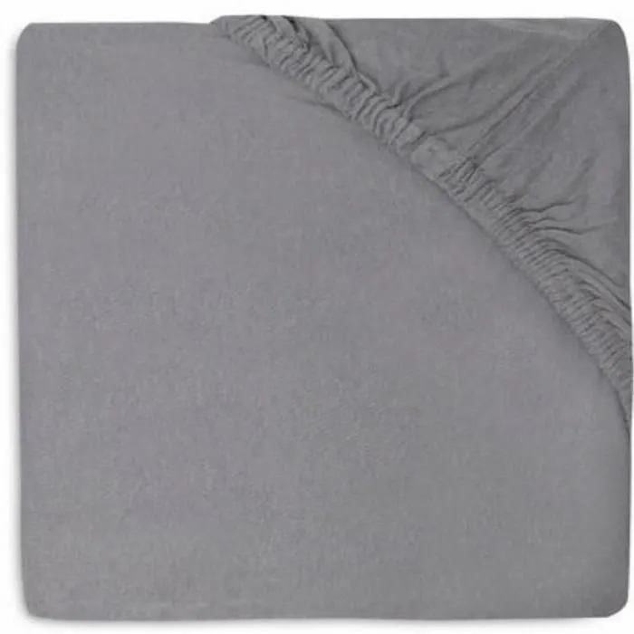 Drap-housse en coton doux JOLLEIN - Gris tempête - 60x120cm - Lot de 2 - Lit bébé-1