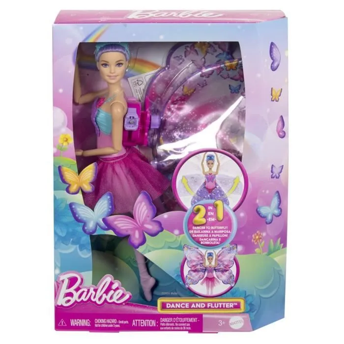 Barbie-De Danseuse à Papillon-Poupée transformation 2 en 1 HXJ10-4