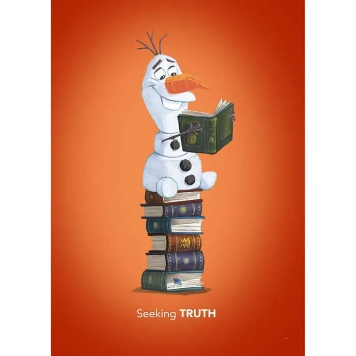 Poster Disney La Reine des Neiges 2 - Olaf cherche la vérité dans les livres 50 cm x 70 cm Multicolor-0