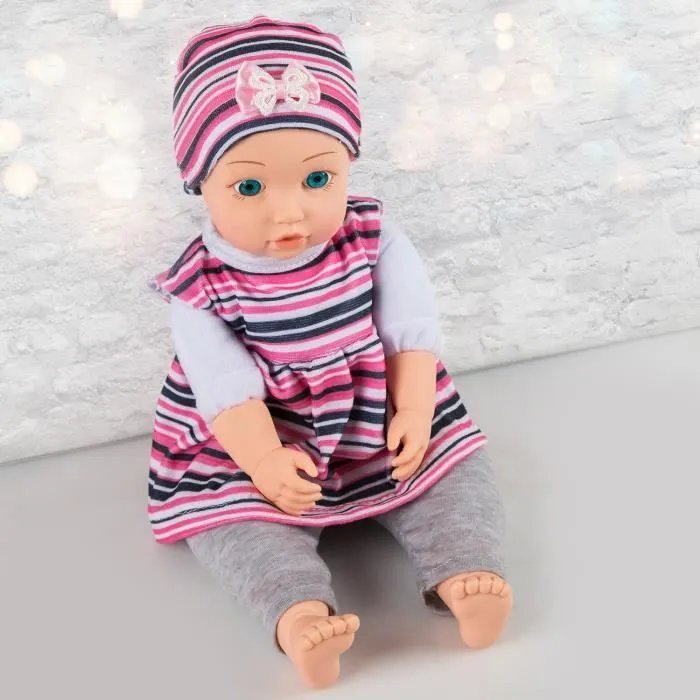 Kinderplay Poupée Bébé Poupee Qui Parle Mama Papa, Taille 35 cm - Jouet Bebe Poupon Fille Bebe Taille 14’’, KP4839-1