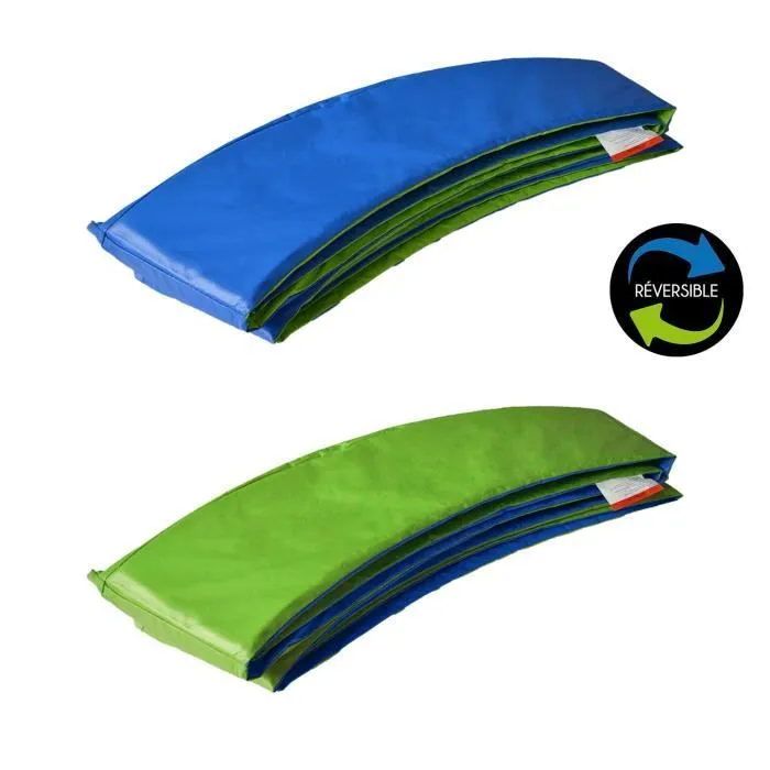Matelas de protection - HAPPY GARDEN - Ø370cm - Réversible bleu/vert - Rembourrage épais - Sécurité enfant-0