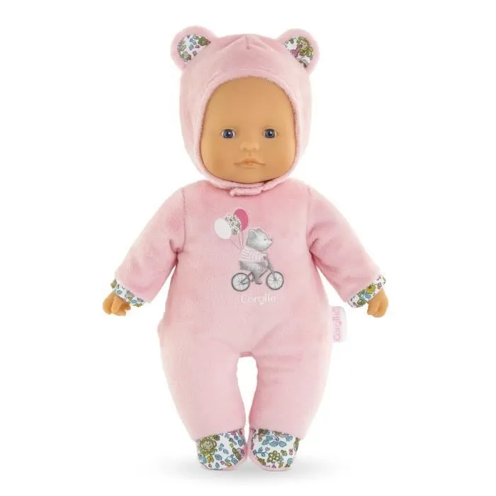 Mon Doudou COROLLE - Pti' Cœur Ours Rose - 30 cm - petit poupon - senteur de vanille - dès 9 mois-0