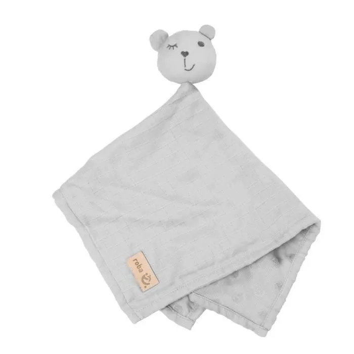Doudou Lapin Bio Lil Planet - ROBA - Gris argenté - 40 x 40 cm - Certifié GOTS-1