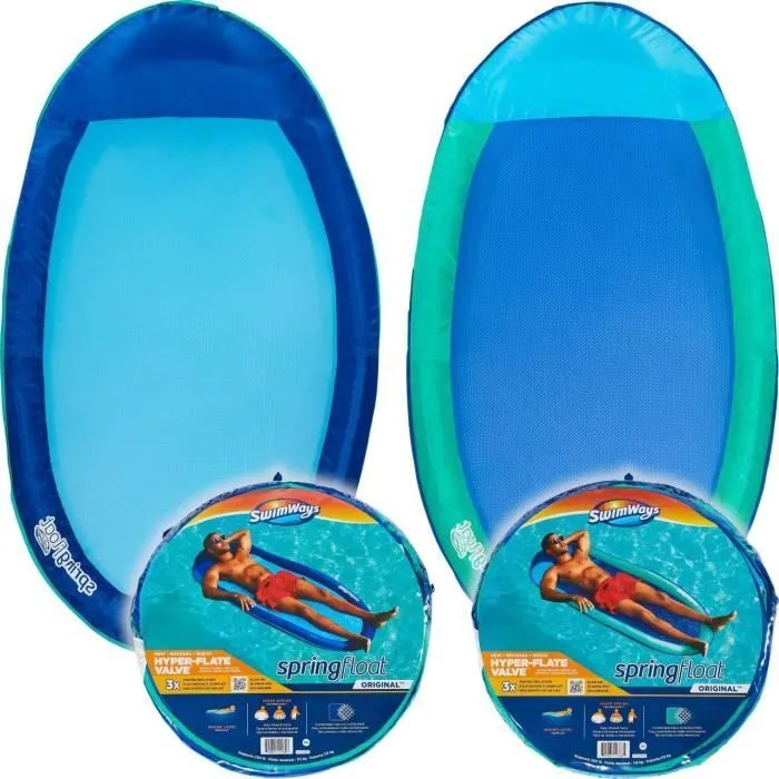 SWIMWAYS - SPRING FLOAT ORIGINAL NEW VALVE - bouée gonflable et tissu - matelas de piscine transportable - Modèle Aléatoire-2