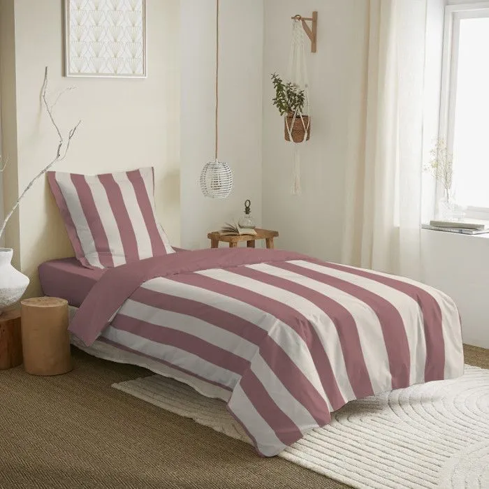 Parure de couette réversible pour lit 90 x 190 cm Deauville pourpre-0