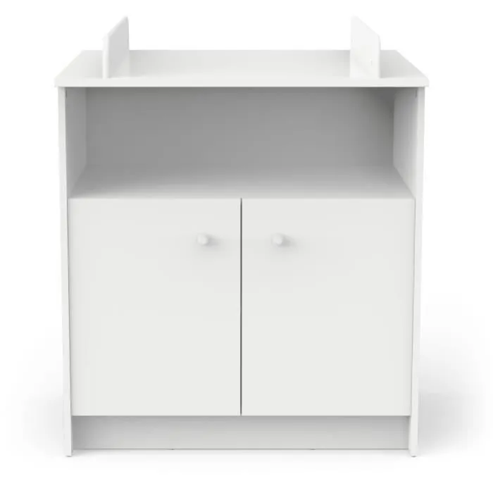 Commode à langer 2 portes, 1 niche - HELICIA - Blanc mat - 79,6 x 70 x 94,4 cm - DEMEYERE-4