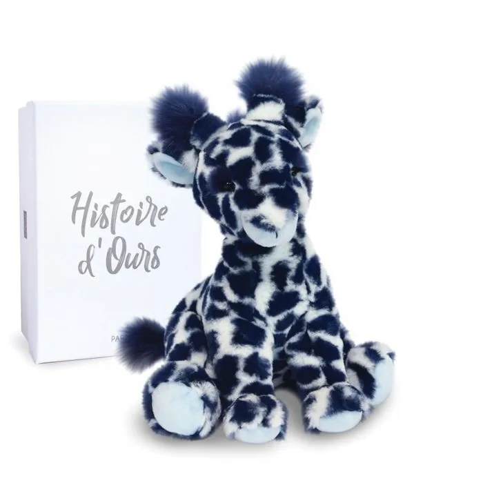 Histoire d'Ours - Peluche Lisi la girafe bleue 30 cm - DOUDOU ET COMPAGNIE-0