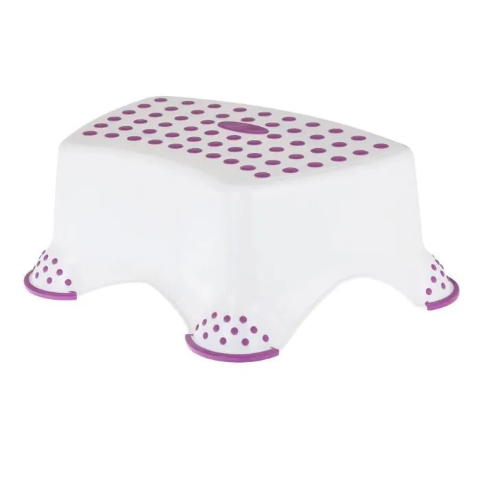MILL'O BÉBÉ Marche-Pieds Blanc Violet Décor Hippo-1