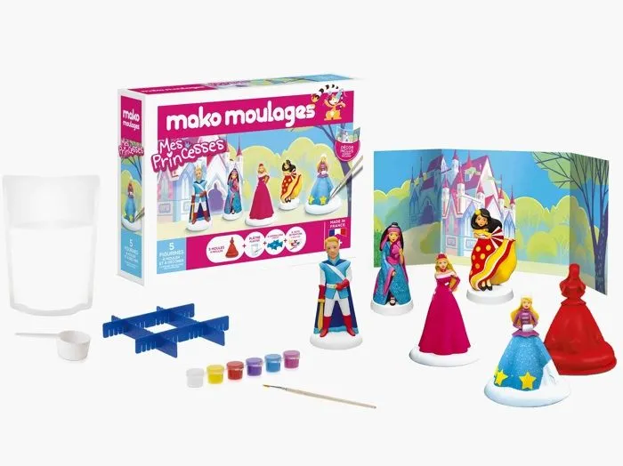 Kit de moulage Mes Princesses - MAKO MOULAGES - 5 moules - Peinture nacrée et pailletée-0