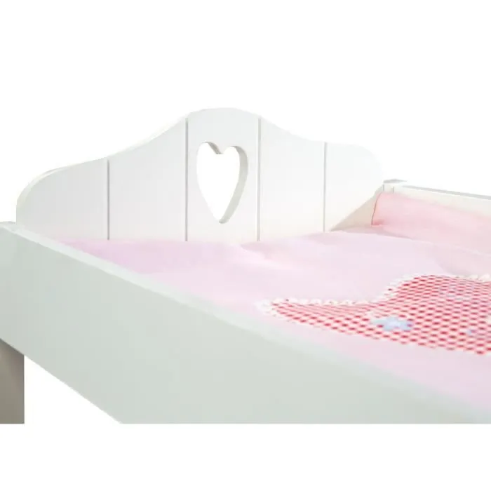 ROBA - Table à langer pour Poupée 2 en 1 Fienchen + Matelas - Blanc / Rose-1