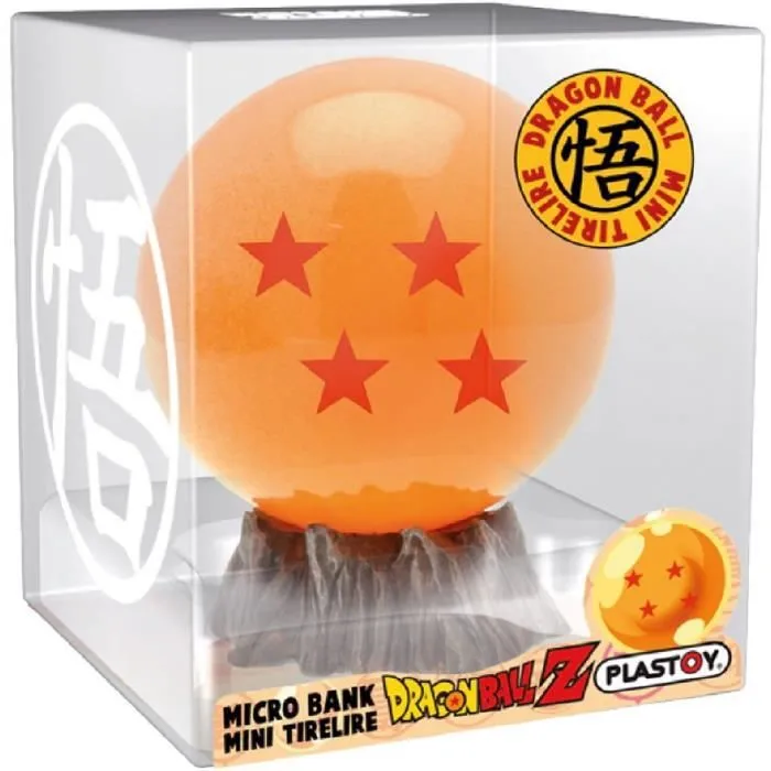 Mini-Tirelire DBZ - PLASTOY - Boule de Cristal - Orange et marron - Ne se casse pas en cas de chute-1