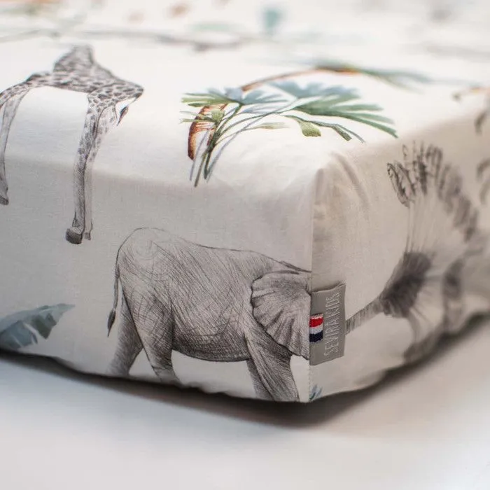 Drap-housse en satin de coton   Vert de  Vert de gris 70x140 cm-2