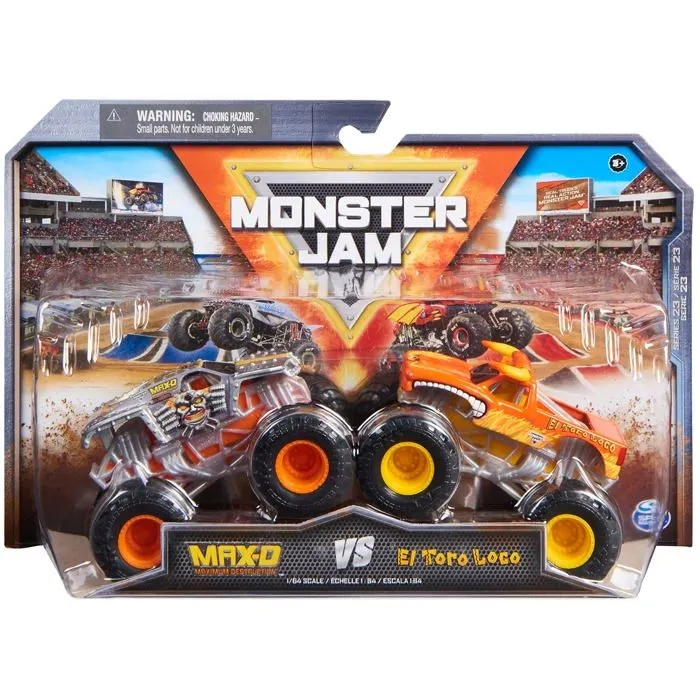 Monster jam - 6066633 - Lot de 2 Originaux avec Max-D et EL Toro Loco - Authentiques Monster Trucks a l'echelle 1:64-0
