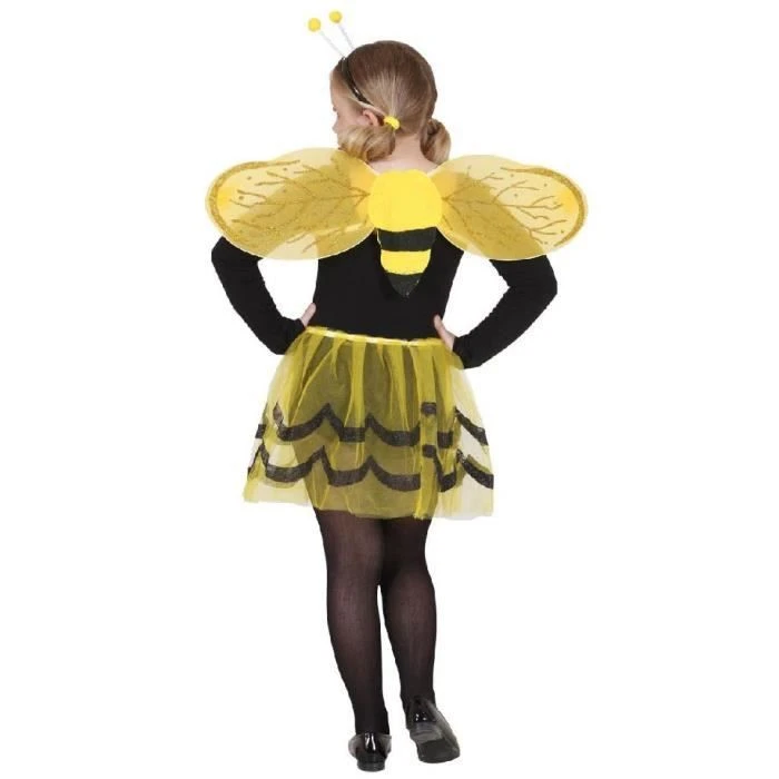 Déguisement abeille enfant - Tutu jaune transparent à rayures noires élastiques - WIDMANN-0