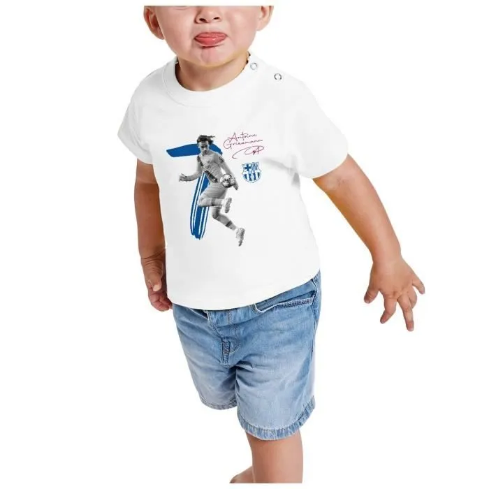 T-shirt Bébé Manche Courte Blanc Antoine Griezmann Vintage Footballeur Foot Star-1