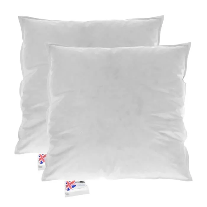 Coussin - HOMESCAPES - 30x30 cm - Duvet et plumes d'oie - 100% coton - Blanc-0