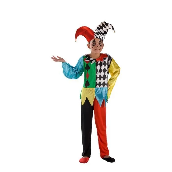 Déguisement Arlequin - Multicolor - Enfant - Casaca, Pantalon, Gorro - À partir de 3 ans - Mixte-0