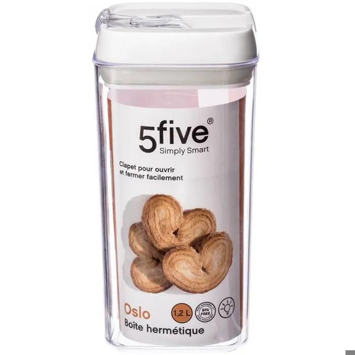 Secret de Gourmet - Bocal hermétique carré 1,2L oslo L, 10 x L, 10 x H, 20,5 cm Transparent-2