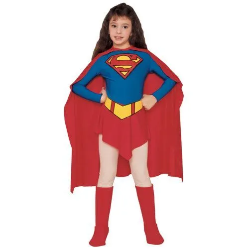 Déguisement Supergirl - RUBIES - Taille L - Pour Enfant - Costume avec Cape et Ceinture-0