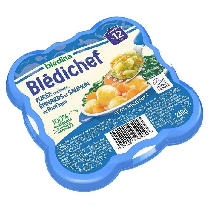BLEDICHEF Epinards et saumon 230g-1