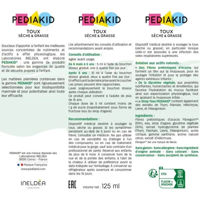 Bien-Être-Pediakid Toux Sèche et Grasse Sirop 125 ml-2