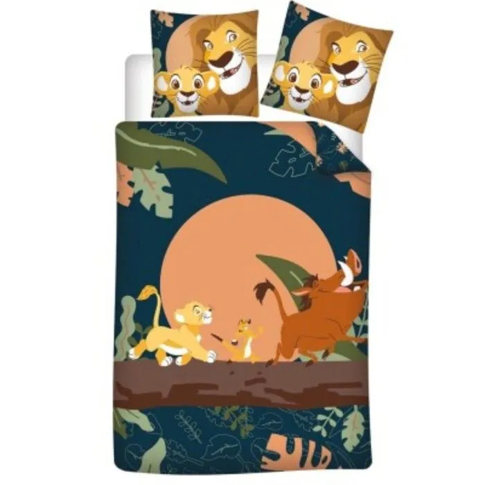 Parure de lit - Disney - Le Roi Lion - Housse de couette 140x200 cm - Taie 65x65 cm - Oeko Tex-1
