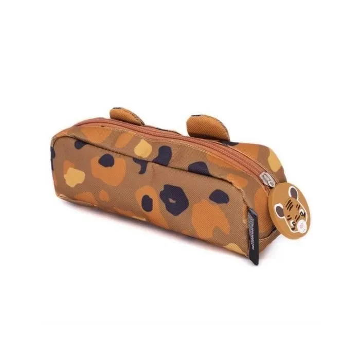 Trousse simple - LES DEGLINGOS - Speculos - Tigre - Zippée - Orange/Marron-0