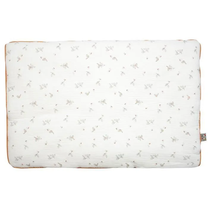 Oreiller plat réversible en gaze de coton Melody - Blanc - 60 x 40 cm - SEVIRA KIDS - Campagne - Mixte-0