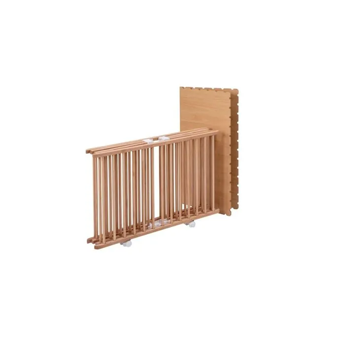 Parc bébé pliant en bois Combelle Gaby - Plancher réglable et roulettes - 92x88x67 cm-1