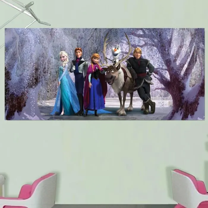 Poster La Reine des Neiges Disney Collection 100% licence Disney Frozen : Anna - Elsa - Sven - Olaf - Kristoff - Hans Donnez à votr-1