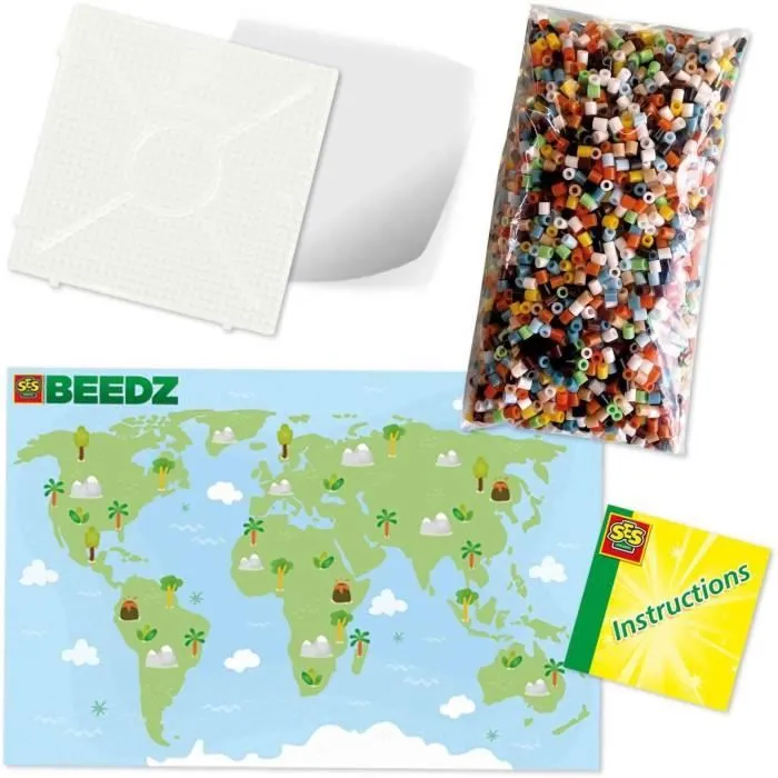 Perles à repasser - Animaux du monde - SES CREATIVE - Crée divers animaux avec 3500 perles et instructions.-4