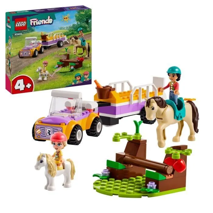 LEGO® 42634 Friends La Remorque du Cheval et du Poney, Jouet avec Figurines Liann, Zoya et 2 Figurines d'Animaux-0